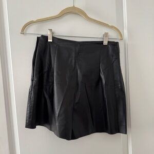 Zara Black Skort with Slip in Front (Leather Material)
